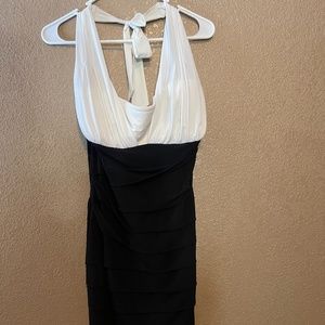 Cream and Black Party Dress